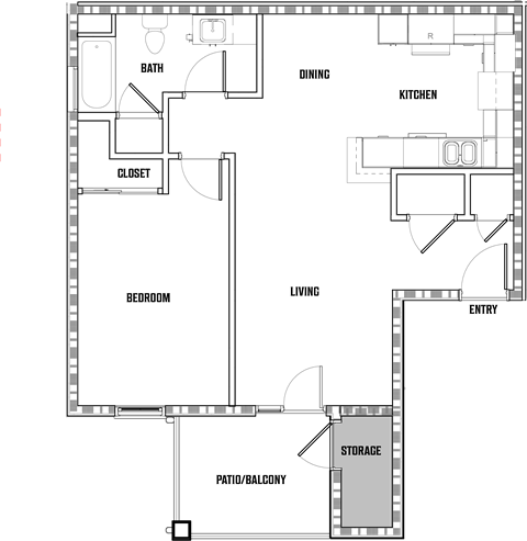the floor plan shows the layout of the three bedroom house